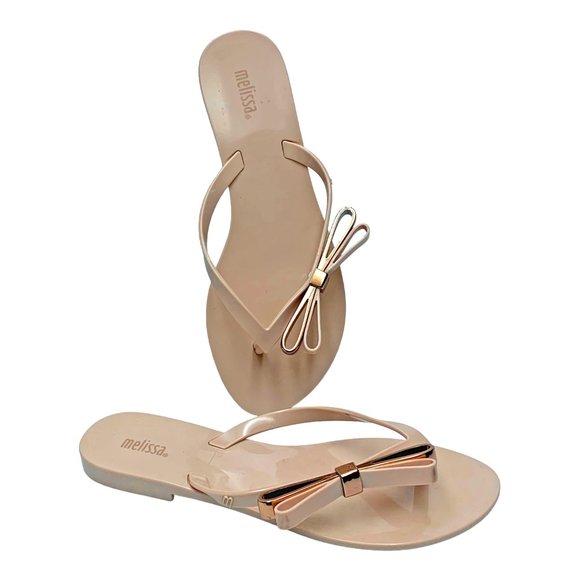 MELISSA Harmonic Make A Wish Double Bow Thong Jelly‎ Sandals - Picture 1 of 12